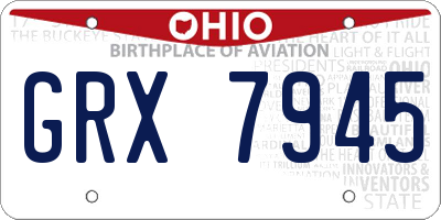 OH license plate GRX7945
