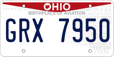 OH license plate GRX7950
