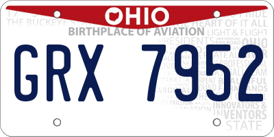OH license plate GRX7952