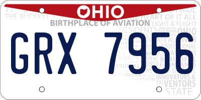 OH license plate GRX7956