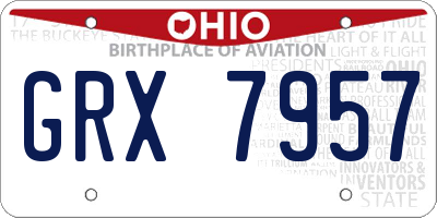 OH license plate GRX7957