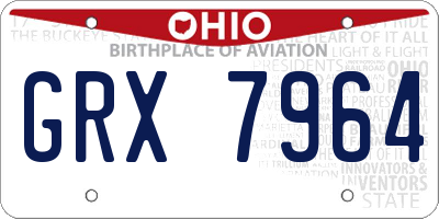 OH license plate GRX7964