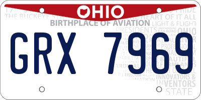 OH license plate GRX7969
