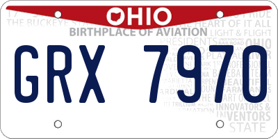 OH license plate GRX7970