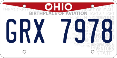 OH license plate GRX7978