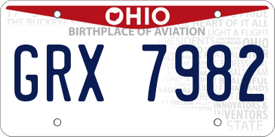 OH license plate GRX7982