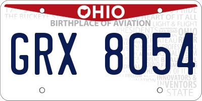 OH license plate GRX8054