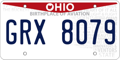 OH license plate GRX8079