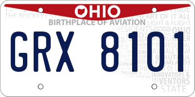 OH license plate GRX8101