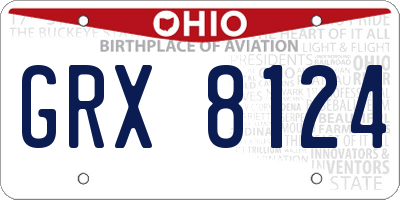 OH license plate GRX8124