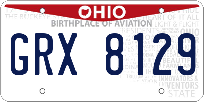 OH license plate GRX8129