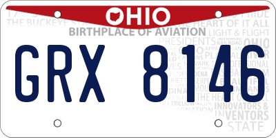 OH license plate GRX8146