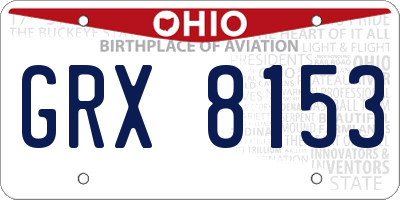 OH license plate GRX8153