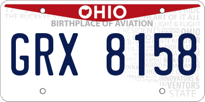 OH license plate GRX8158