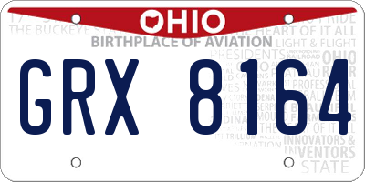 OH license plate GRX8164