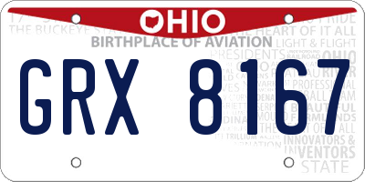 OH license plate GRX8167