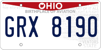 OH license plate GRX8190
