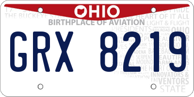 OH license plate GRX8219