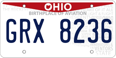 OH license plate GRX8236