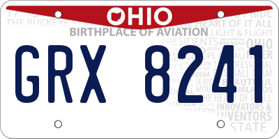OH license plate GRX8241