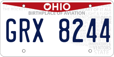OH license plate GRX8244