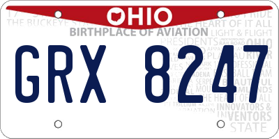 OH license plate GRX8247