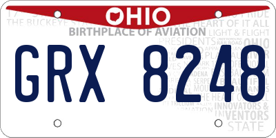 OH license plate GRX8248