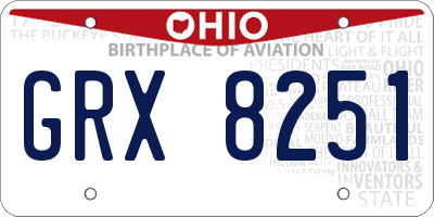 OH license plate GRX8251