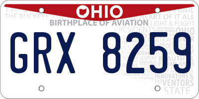 OH license plate GRX8259