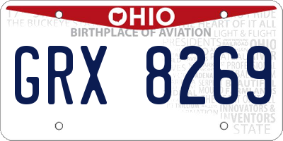 OH license plate GRX8269