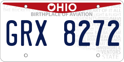 OH license plate GRX8272