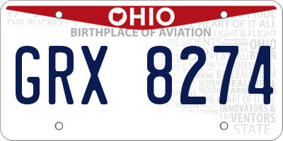 OH license plate GRX8274