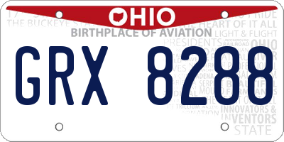 OH license plate GRX8288