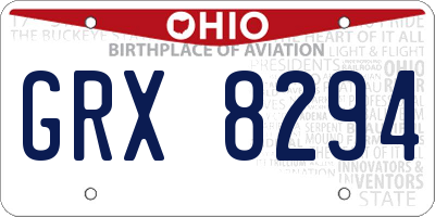 OH license plate GRX8294