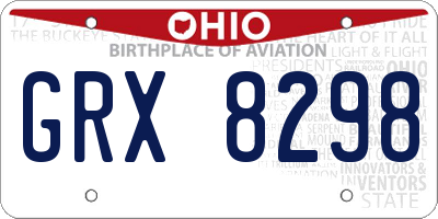 OH license plate GRX8298
