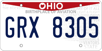 OH license plate GRX8305