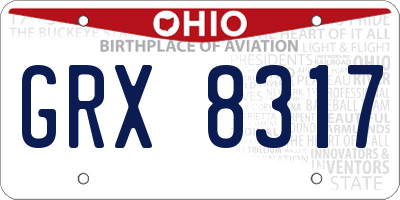 OH license plate GRX8317