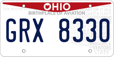 OH license plate GRX8330