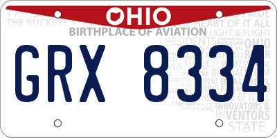 OH license plate GRX8334