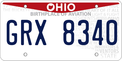 OH license plate GRX8340