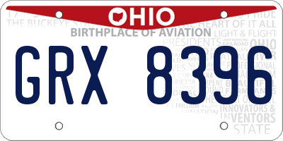OH license plate GRX8396