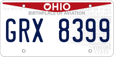 OH license plate GRX8399
