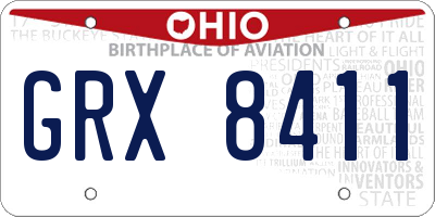 OH license plate GRX8411