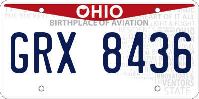 OH license plate GRX8436
