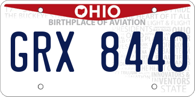 OH license plate GRX8440