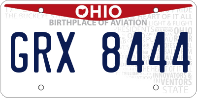 OH license plate GRX8444
