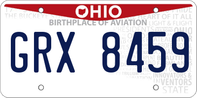 OH license plate GRX8459