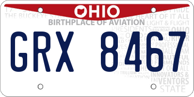 OH license plate GRX8467