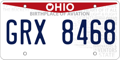 OH license plate GRX8468
