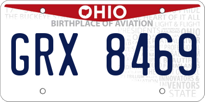 OH license plate GRX8469